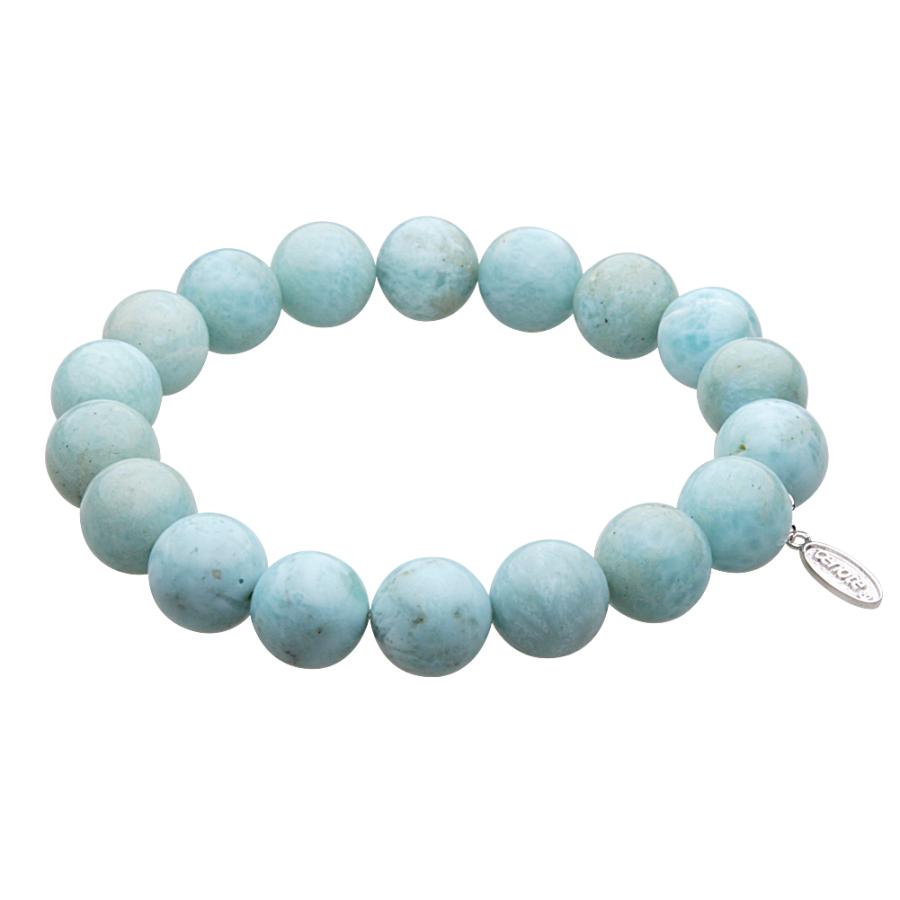 m*o様 ラリマー10mm玉16個 ラリマー丸玉ブレスレット 10mm｜マライカ