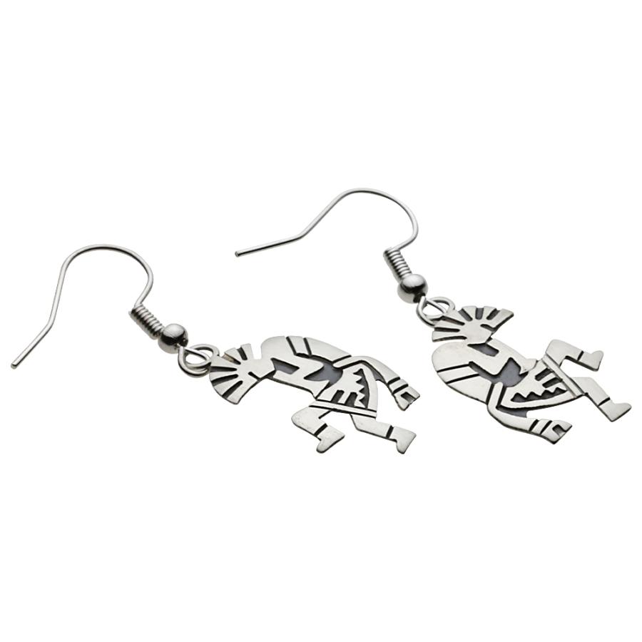 シルバーピアス インディアンジュエリー ココペリ 左右セット フックピアス ユニセックス シルバー アクセサリー メンズ u0004の画像