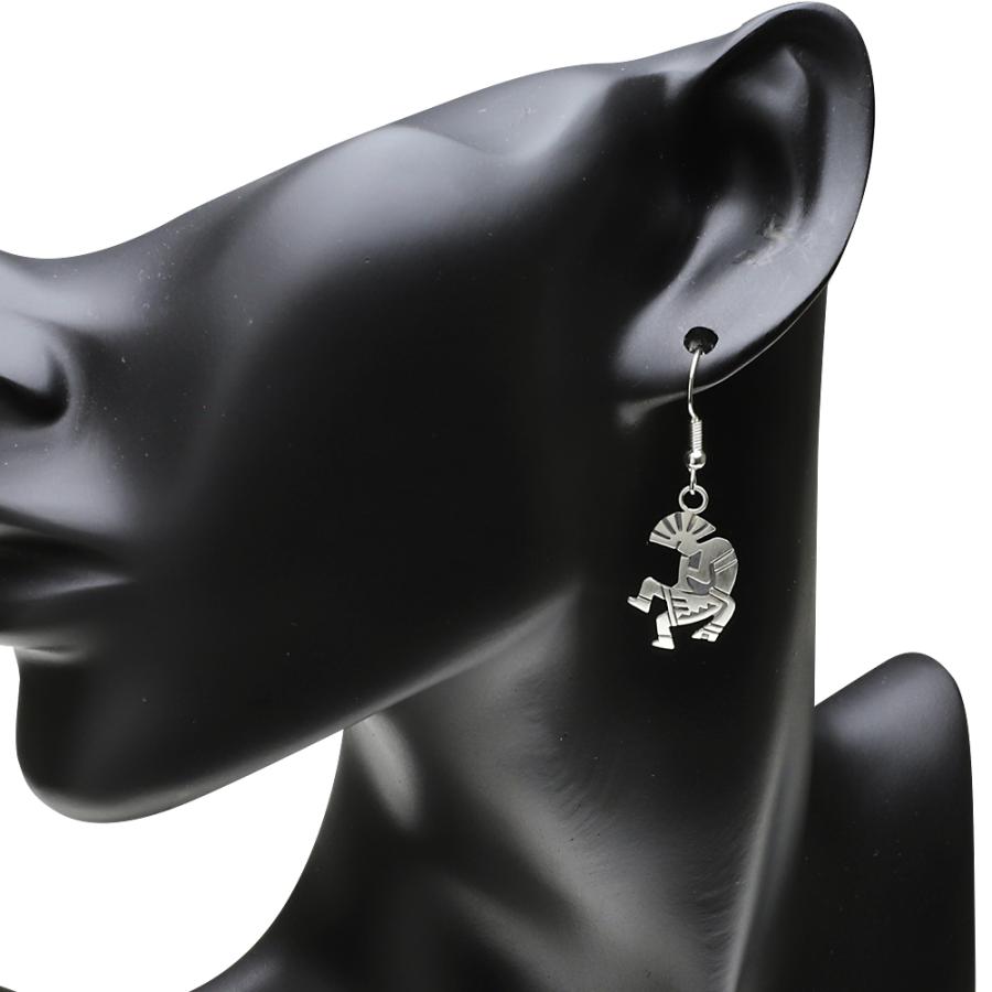 シルバーピアス インディアンジュエリー ココペリ 左右セット フックピアス ユニセックス シルバー アクセサリー メンズ u0004の画像