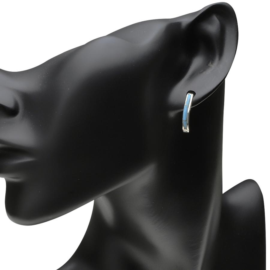 シルバーピアス インディアンジュエリー ターコイズ 左右セット ピアス ユニセックス シルバー アクセサリー メンズ u0007の画像