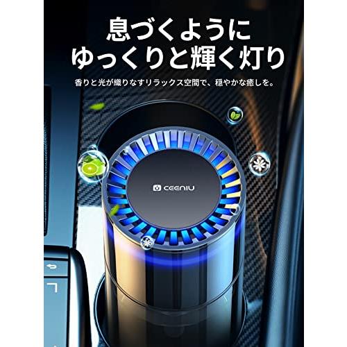 CEENIU　車　消臭　アンビエントライト　Holiday)　OFF　ローマの休日(Roman　フランス産天然香料　自動ON　135ml大容量　約6ヶ月分　アロマディフューザー　シーニュー　CF3