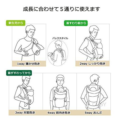 Cuby 抱っこひも おんぶ ベビーキャリア 新生児から使える5way 装着簡単 抱っこ紐 イエロー Auf Cente 通販 Yahoo ショッピング