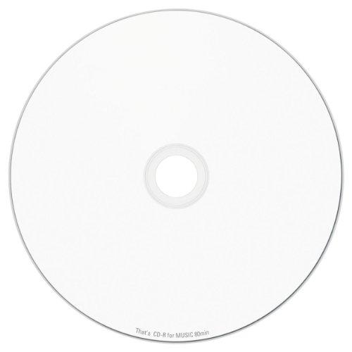 太陽誘電製 That's CD-R音楽用 24倍速80分 ワイドプリンタブル スピンドルケース50枚入 CDRA80WWY50B_1
