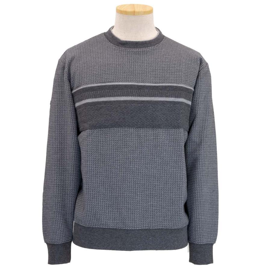 シニアファッション 切替 クルーネック トレーナー スウェットトロイ Toroy メンズ トップス シニア 60代 70代