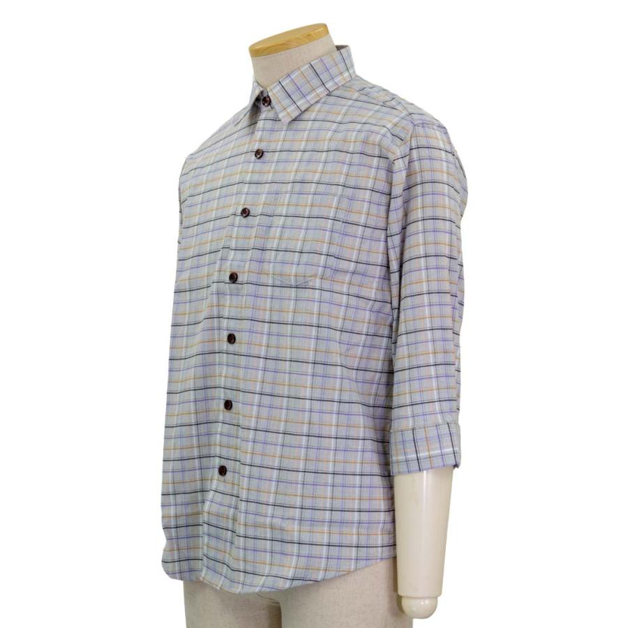 7分袖 涼感 ストレッチしじら 楊柳 マジックテープ ワンタッチ シャツ 　シニアファッション 春夏 涼しい シャツ 70代 80代 | ブランド登録なし | 03