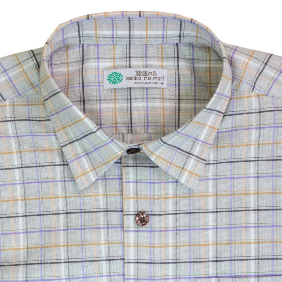 7分袖 涼感 ストレッチしじら 楊柳 マジックテープ ワンタッチ シャツ 　シニアファッション 春夏 涼しい シャツ 70代 80代 | ブランド登録なし | 06