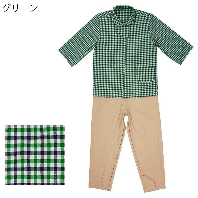 介護 パジャマ 通年用 タッチホック式(服 衣料 高齢者 シニアファッション 男性 女性 つなぎ) 介護ねまき つなぎ服|center-urashima|03