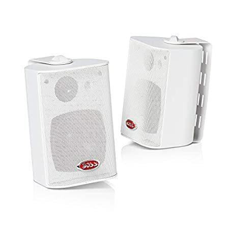 免税 （新品） Boss Audio MR4.3W 200-Watt 3 Way Marine 4-Inch Enclosed System Speaker， Whi