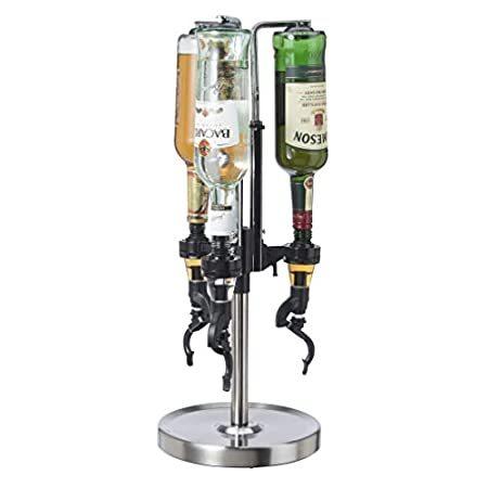 日本最大のブランド OGGI （新品） 3-Bottle Steel Stainless Dispenser, Liquor Revolving グラスホルダー