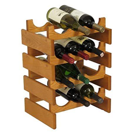 超爆安  Mallet Wooden （新品） 12 Oak Medium Rack, Wine Bottle ワインラック