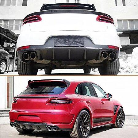 オープニング 大放出セール JC SPORTLINE Carbon Fiber Rear Trunk Spoiler Fits for Porsche Macan SUV 4Door 2014-2019 Middle Window Top Wing Lip Factory Outlet (Carbon Fiber)