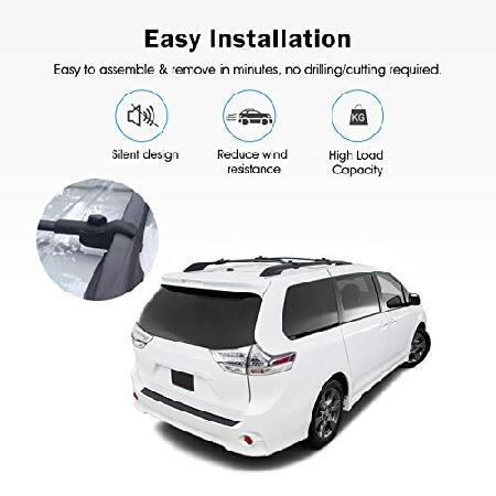 超ポイントバック祭 Partol屋根ラッククロスバーfor Toyota Sienna 2011 - 2017 OEスタイル荷物キャリア、2パック