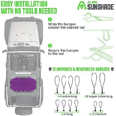 公式ショップから探す ALIEN サンシェード ジープ ラングラー 4ドア JLU 後部座席 ハーフサンシェード メッシュトップ 2018年以降 (新車体スタイル) パープル JLU4B