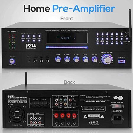 4 Channel Pre Amplifier Receiver - 1000 Watt Rack Mount Bluetooth Home Theater-Stereo Surround Sound Preamp Receiver W/Audio/Video System， CD/DVD Play
