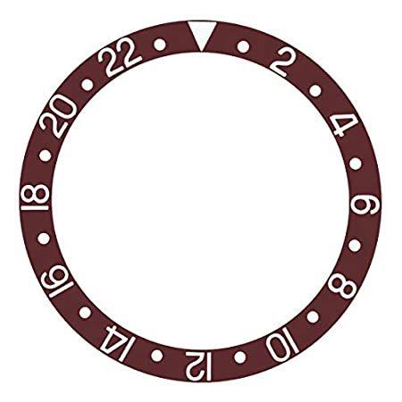 適当な価格 Brown Insert Bezel Replacement （新品） with 37.70 Watch with Compatible Font Silver 腕時計パーツ