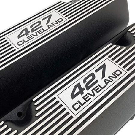 (新品) Compatible with Ford 427 Cleveland Logo Die-Cast Aluminum Black Valve Covers