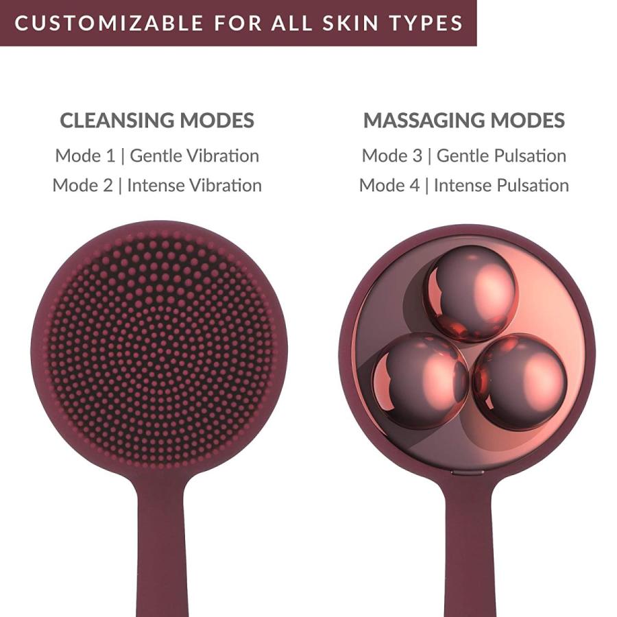 高評価のおせち贈り物 PMD Beauty Clean Body - Smart Body Cleansing Device with Silicone Brush ＆ Three Interchangeable Attachments - Waterproof - SonicGlow Vibration - Clea