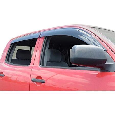 豊富な品 WellVisors Window Visors Wind Deflectors Compatible with Toyota Tacoma 2005-2015 Double Cab Premium Series Rain Guards 3-847TY032