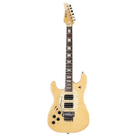 売れ筋日本 Sawtooth 6 String Solid-Body Electric Guitar， Left-Handed Natural Flame (ST-ES-LH-HYBRID-FL-NFM-KIT)