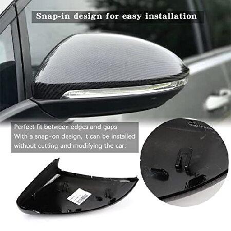 格安ショップ Rilycay Carbon Fiber Mirror Covers Black Mirror Cover Cap Replacement for V-W Golf MK7 GTI TSI 2014-2017