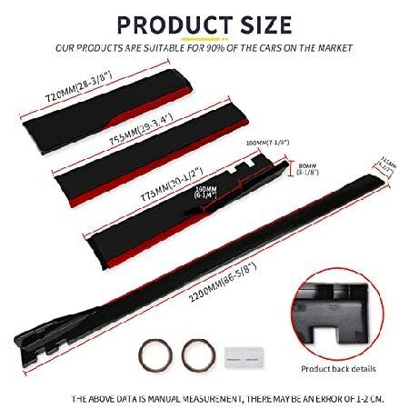 日本販売正規品 KEEPDSGN Front Bumper Lip Splitter Spoiler Red Trim Carbon Fiber + 86.6 Car Side Skirt Red Line Gloss Black