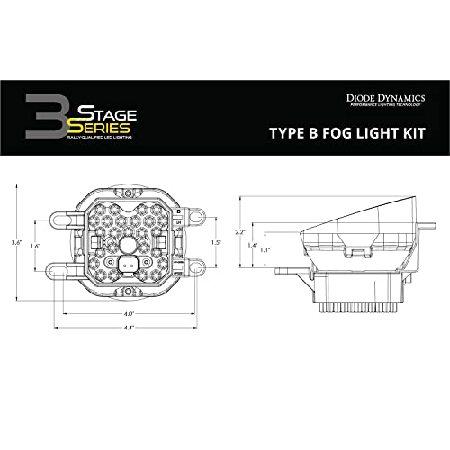 限定カラー Diode Dynamics SS3 LED Fog Light Kit compatible with Toyota， Prius C 2012-2016， Yellow SAE Fog Sport with Backlight