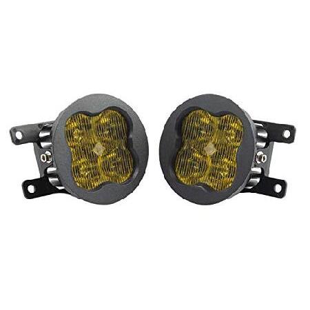 プチプラ Diode Dynamics SS3 LED Fog Light Kit compatible with Nissan， Titan 2017-2019， Yellow SAE Fog Sport with Backlight