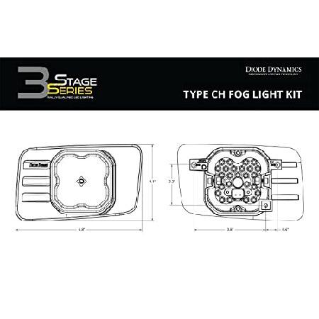 当店限定 Diode Dynamics SS3 LED Fog Light Kit compatible with Chevrolet， Suburban Z71 2007-2014， White SAE Fog Sport with Backlight
