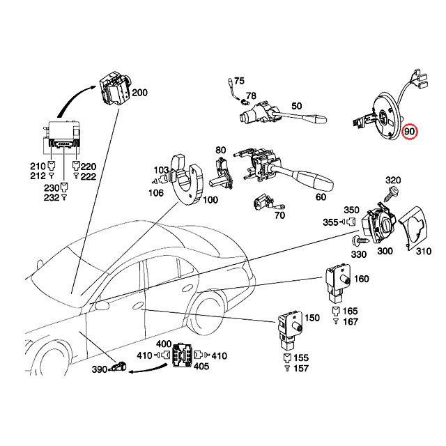 Mercedes-Benz 純正品 ステアリング スパイラルケーブル メルセデス  