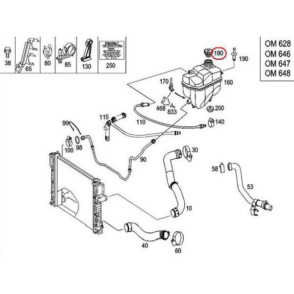 ラジエター キャップ　メルセデスベンツ ML/GLクラス W164　ML320CDI ML350 ML350CDI ML500 ML550 ML63AMG GL500 GL550｜centpiashop｜03