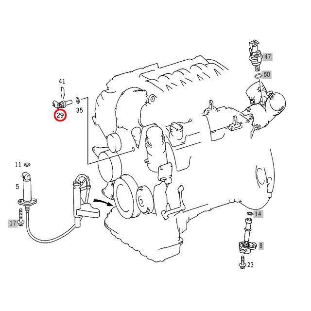 水温センサー クーラント温度センサー　メルセデスベンツ Cクラス W204　C200コンプレッサー　M271 直4エンジン