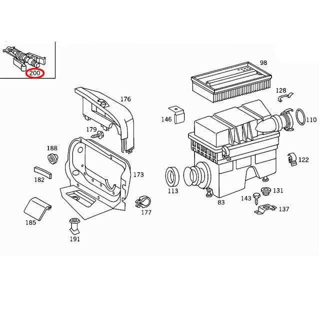 Mercedes-Benz 吸気温度センサー(○型 1pin) メルセデスベンツ Gクラス 