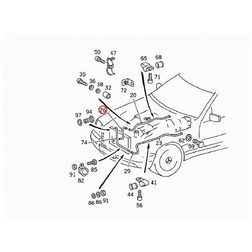 純正品 ATオイル オートマオイル クーラーホース メルセデスベンツ Sクラス W140 400SEL 500SE 500SEC 500SEL S420 S500 S500Cの画像