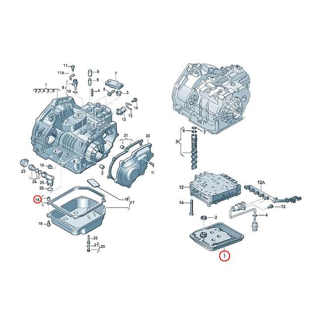 オートマフィルター＆オイルパンガスケット セット アウディ A4 8DADR 8DAPT オイルパンパッキン 01M325429SB