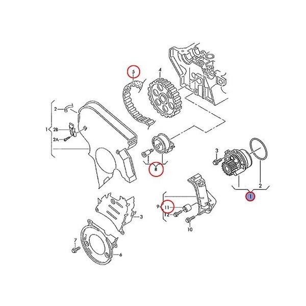 アウディ.VW.タイミングベルト.ウォーターポンプキット アウディ/VW ウォーターポンプ ASSY | 1.0L 1.2L 1.4L用 | A1/8X