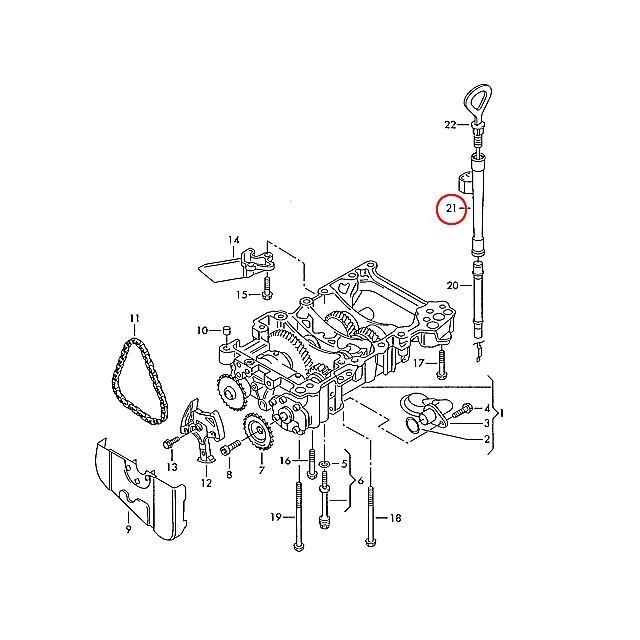 Audi（アウディ） エンジンオイル レベルゲージ ガイドパイプ A4(04y
