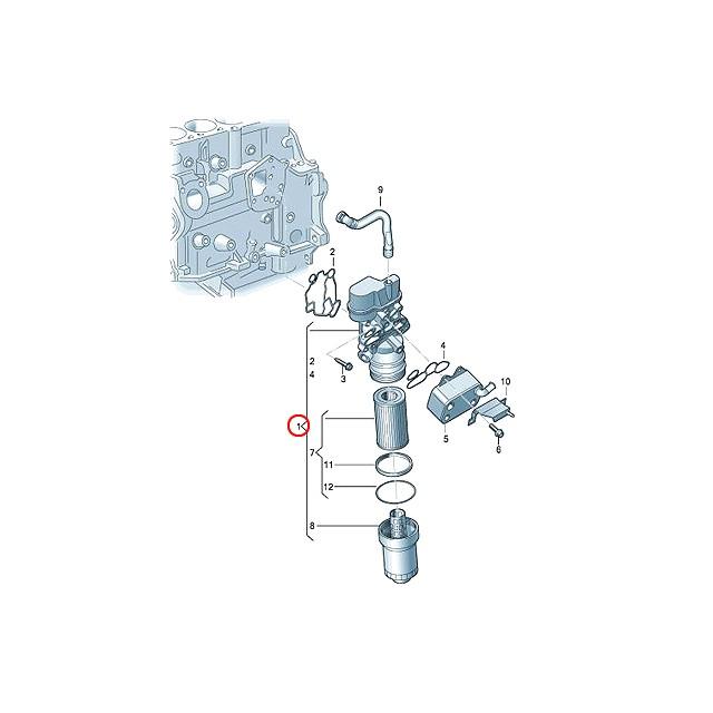 フォルクスワーゲン 純正品 オイルフィルター ケース ブラケット ASSY 