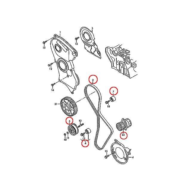 フォルクスワーゲン タイミングベルト キット + ウォーター