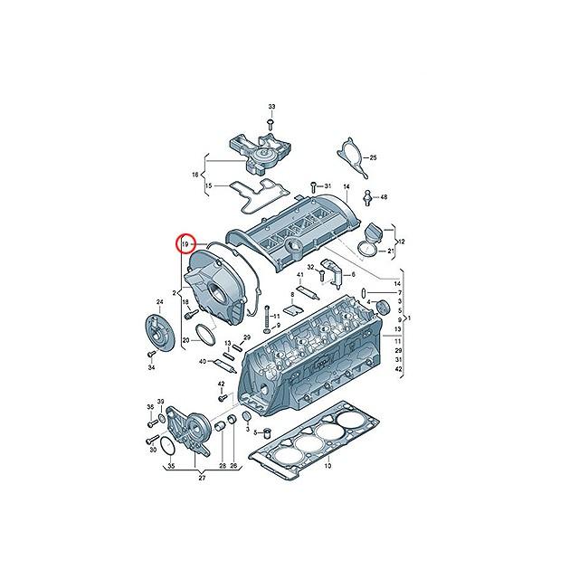 Audi エンジン タイミングケースガスケット フロント アウディ