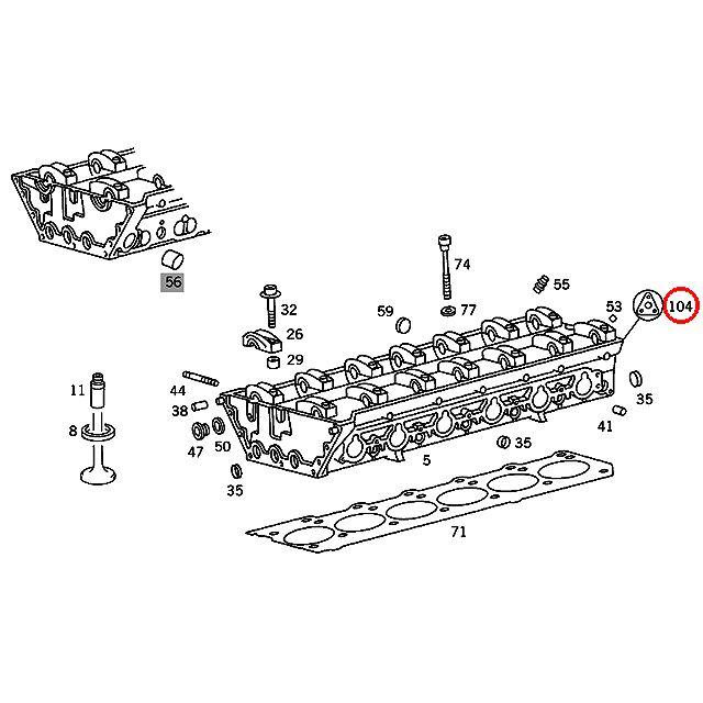 Mベンツ104型エンジン-リビルト済みシリンダーヘツト販売