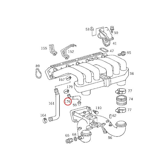 メルセデスベンツ部品 多分w124の500E用のホース類一式4点セット 未