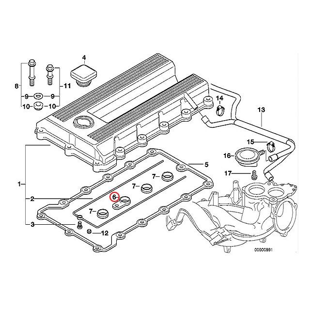 プラグホールガスケット プラグホールパッキン　BMW 3シリーズ E36　1.9 318is 318ti　BE18 BE19 CG18 CG19 CH19　M42 M44 直4エンジン｜centpiashop｜02