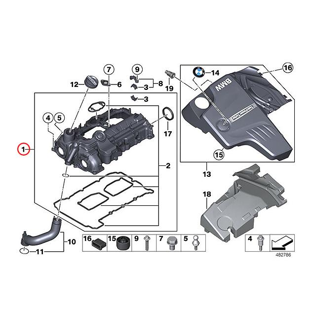 BMW シリンダーヘッドカバー ASSY BMW 3シリーズ F30 F31 F34 320i 