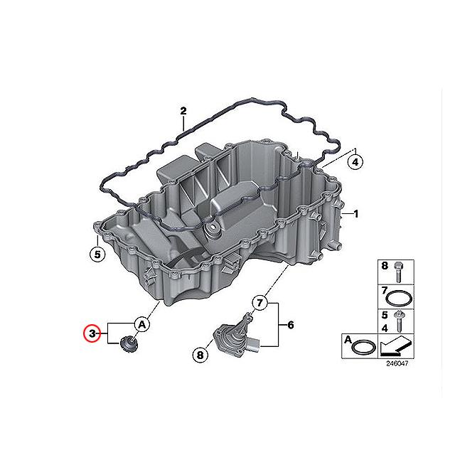 エンジンオイルパン用 ドレンプラグ BMW 5シリーズ F07 F10 F11 523i 