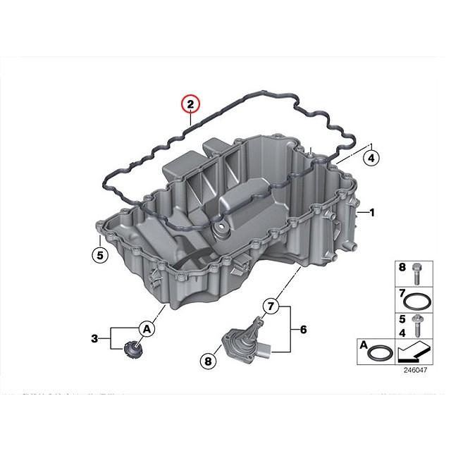 エンジン オイルパンガスケット　BMW 3シリーズ F30 F31 F34　320i 328i　3A20 3B20 3A20 3B20 3X20 3X28　N20 直4エンジン｜centpiashop｜02