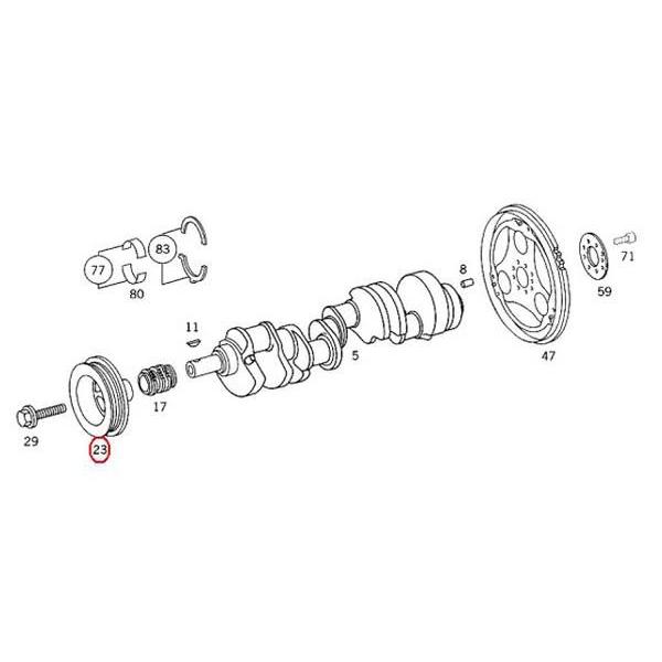 【公式】 純正 クランクプーリー　メルセデスベンツ Cクラス W202 C240 C280 C43AMG　M112(V6) M113(V8)エンジン クランクシャフトプーリー 【MY1598081348】(559999円)