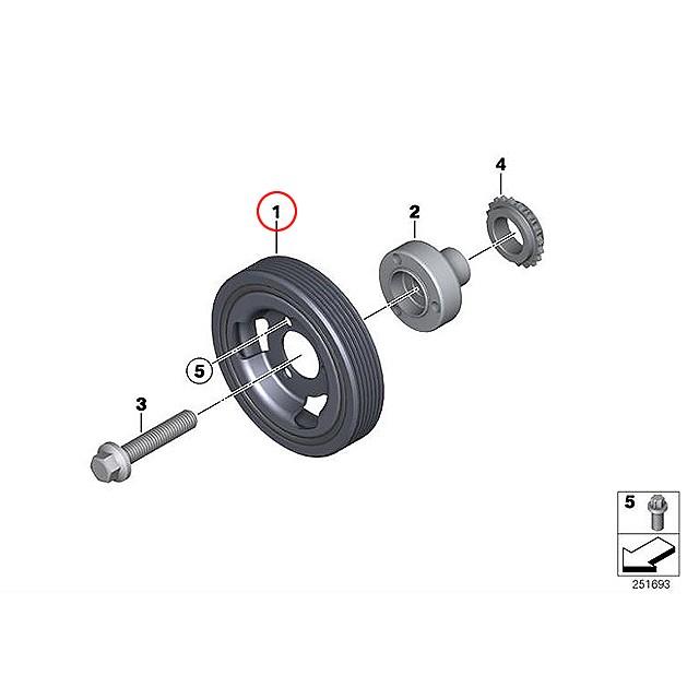 BMW クランクプーリー MINI(ミニ) F20 R55 R56 R57 R58 R59 R60