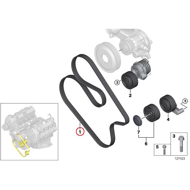 ファンベルト(1本) BMW N62/N73エンジン 11287631817 6PK1548 1548K6 Vベルト リブベルト
