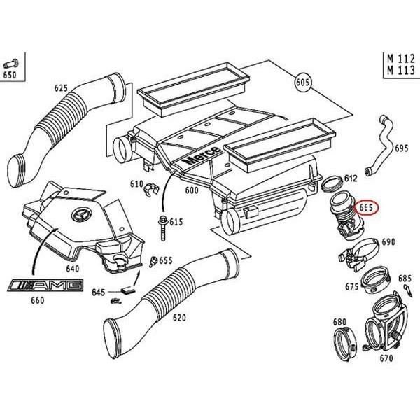 Tuyau D'Admission / Reniflard De Carter Pour Mercedes M112 M113 - Modèles W202 W203 W210 W211 Etc. - Référence 1120180182 - 11