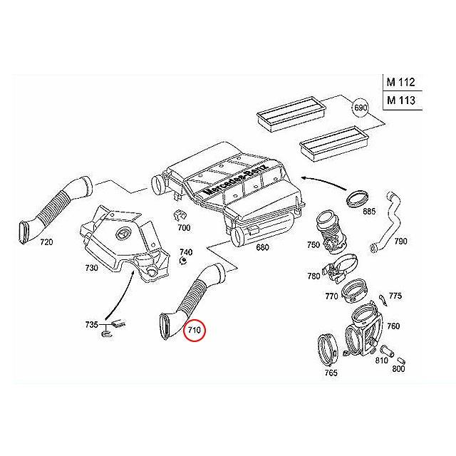 メルセデス―ベンツ113SL研摩済みインテーク部品 Mercedes-Benz（メルセデス・ベンツ） 純正品 インテークパイプ